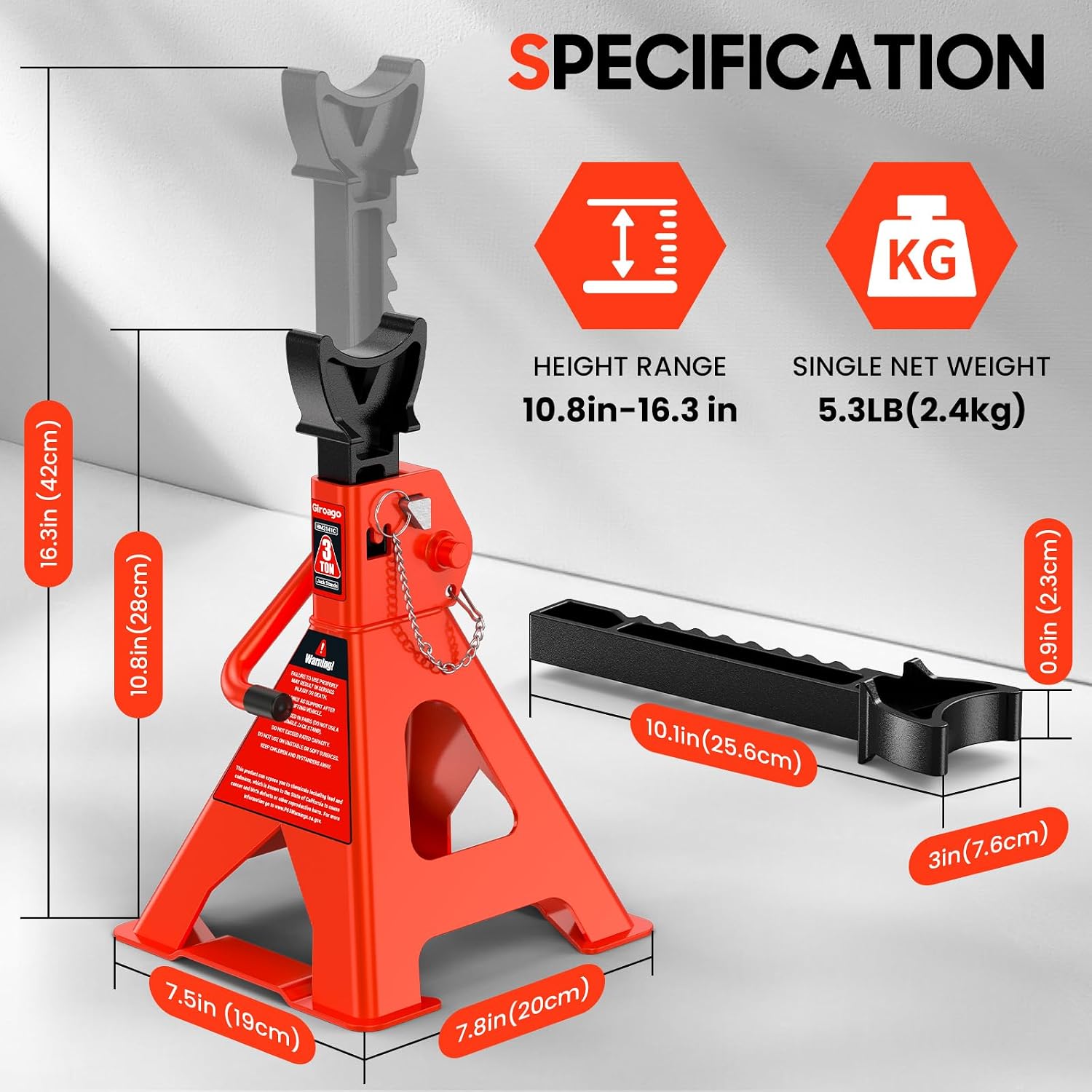 Detalle 1 de Giroago Jack Stands 3-Ton