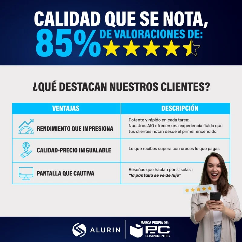 Thumbnail 1 de alurin Flow AIO 24" con i5-12400, 16GB, 1TB SSD y Windows Home (altura regulable)