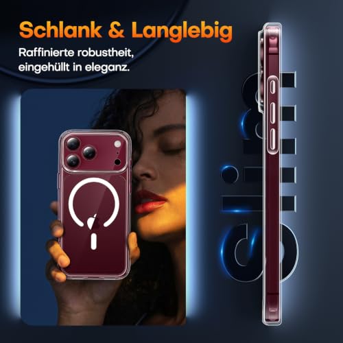Thumbnail 7 de TAURI Hülle für iPhone 18 Pro 6,3" Transparent mit Schutzfolie – MagSafe 25 W