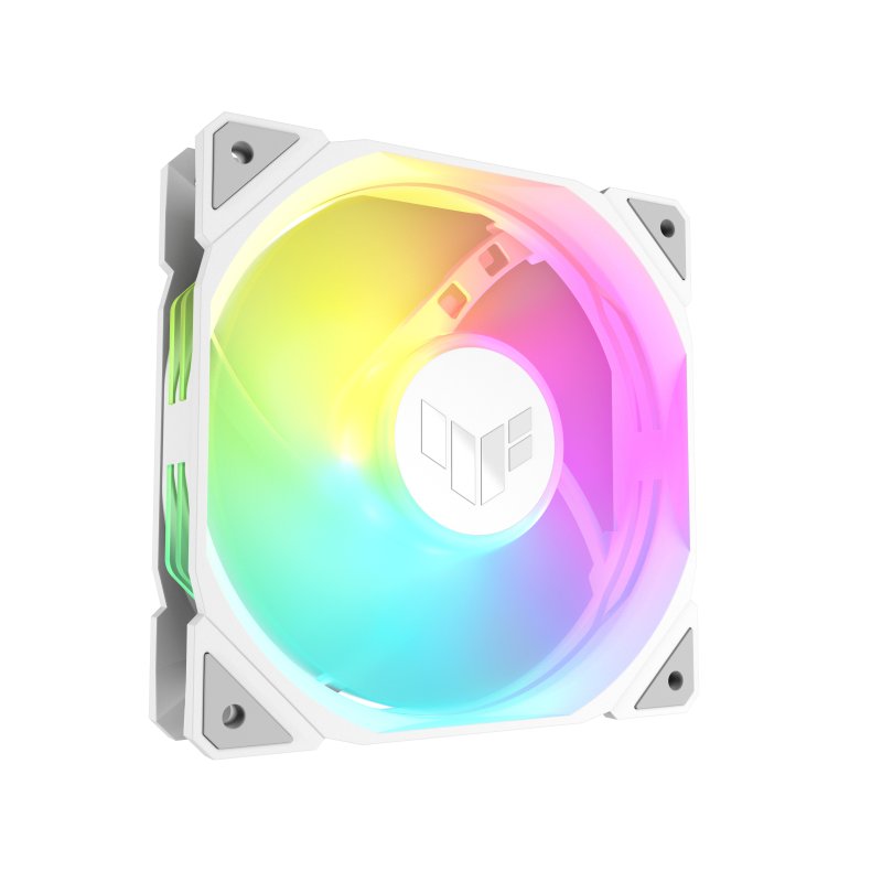 Detalle de ASUS TUF Gaming TR120 ARGB, ventilador de 120 mm blanco con PWM