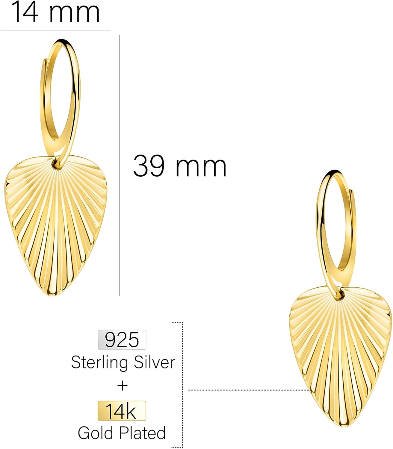 Detalle 2 de SOFIA MILANI Damen-Ohrhänger aus 925 Silber mit Blatt-Motiv – elegant & zeitlos