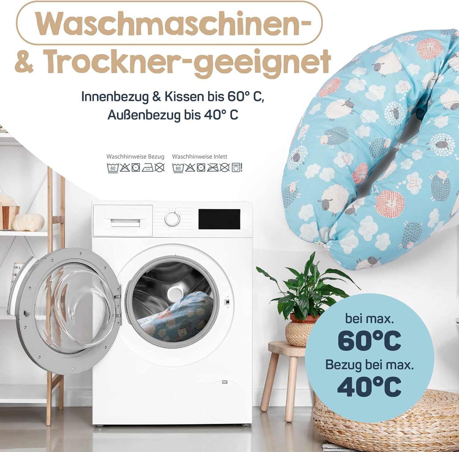 Thumbnail 6 de Baby's Stillkissen XXL – 190 cm Schwangerschaftskissen mit Bezug von Baby's Stillkissen