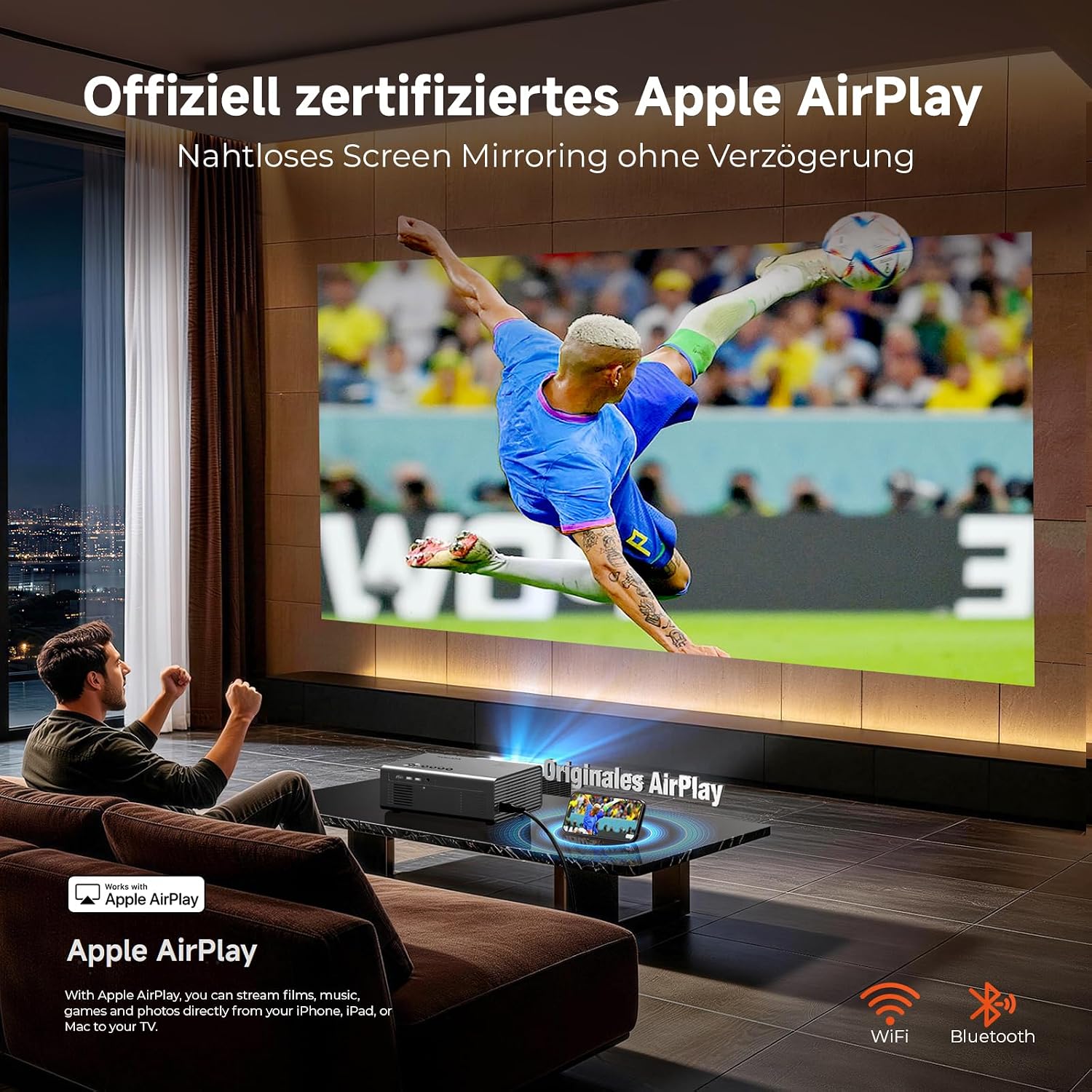 Thumbnail 6 de 4K Smart Beamer mit VIDAA von KOGATA – Auto-Fokus, AirPlay, HDR10+, WiFi 6, Dolby Audio