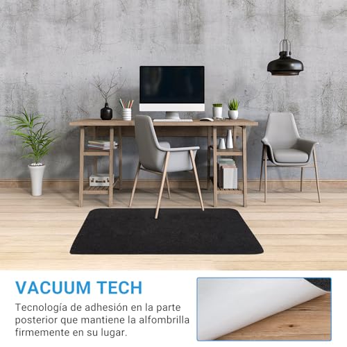 Detalle de COSYLAND Protector Suelo para Silla Ruedas 120x90 cm – Negro: Alfombrilla Protectora para Suelos Duro y Gaming