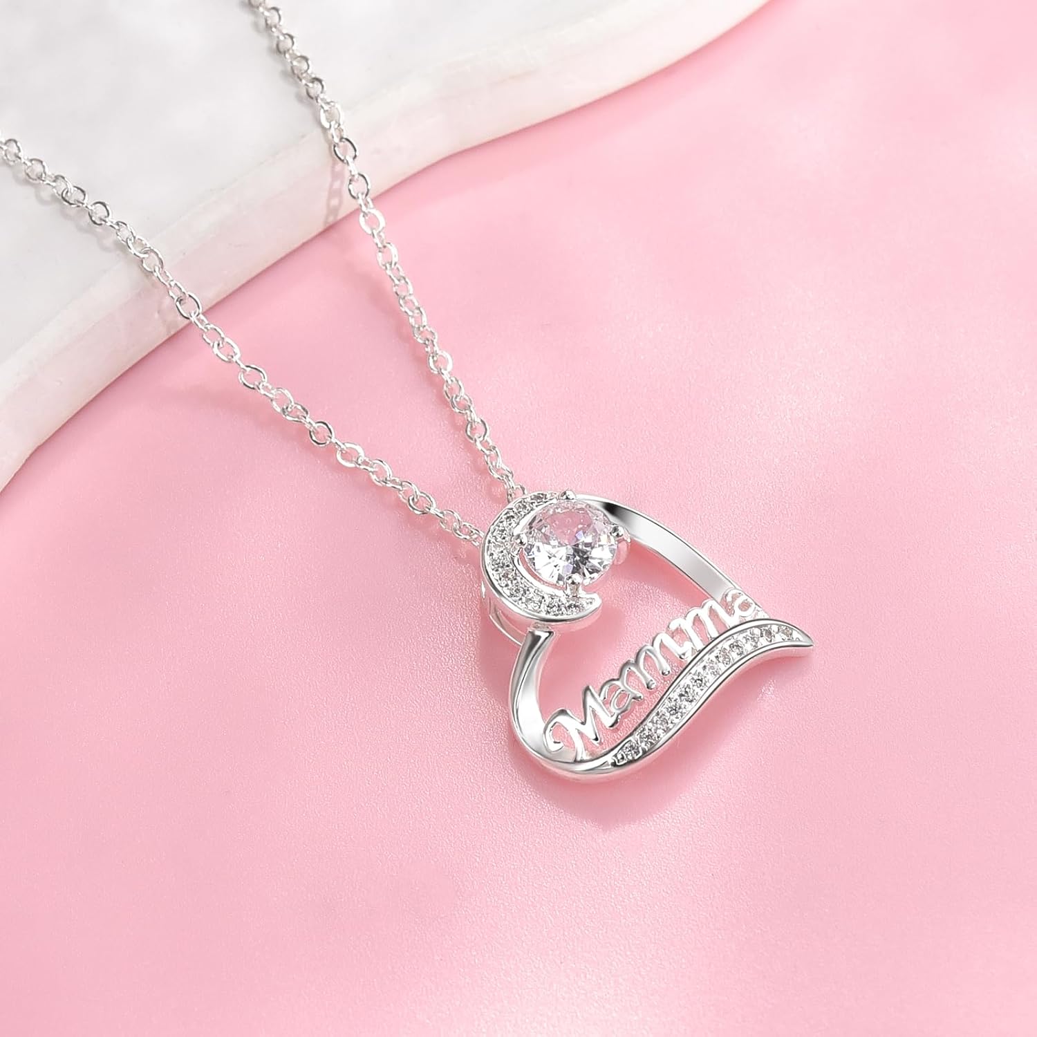 Thumbnail 2 de VGWON Collana per Festa della Mamma con ciondolo a cuore, regalo per mamma per Natale e compleanno
