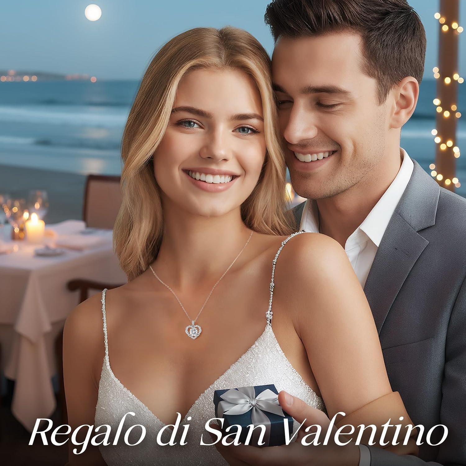 Detalle de Louisa Secret Collana Donna Infinity Cuore in Argento Sterling 925 con Moissanite Premium – Regalo perfetto