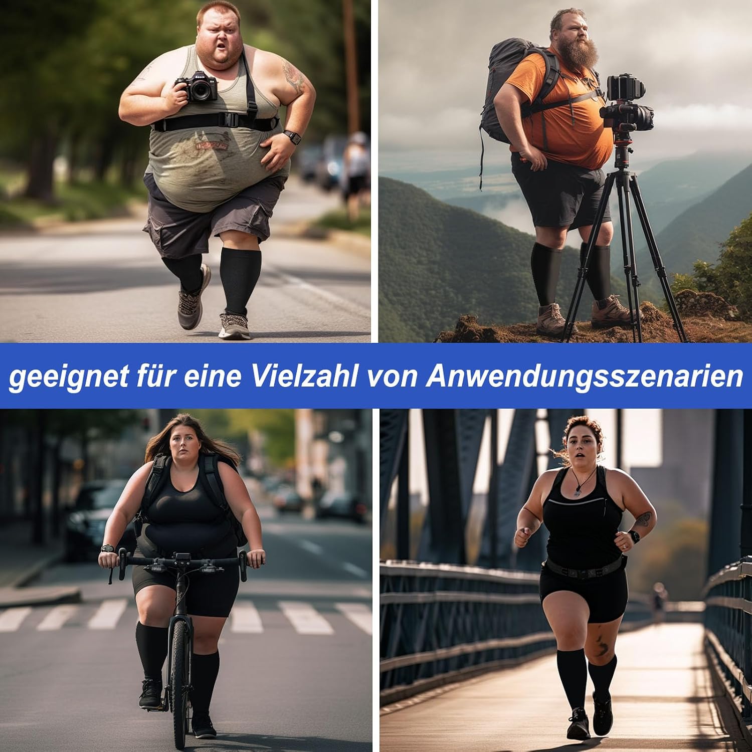 Thumbnail 6 de PUTUO Kompressionsstrümpfe Dicke Waden – Offene Spitze, Übergröße 2XL–7XL, unisex