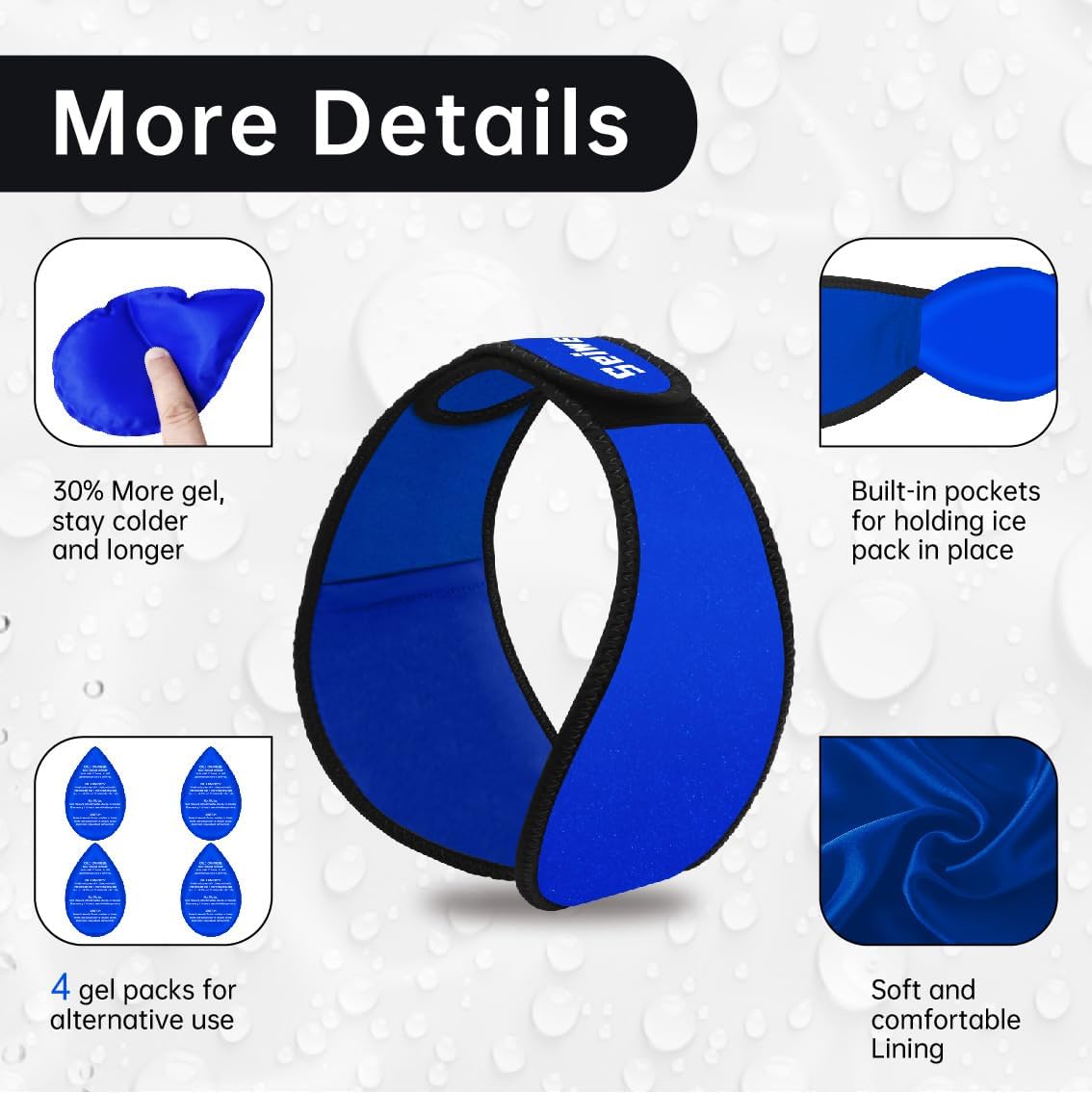 Thumbnail 6 de Jaw Ice Pack Head Wrap with 4 Gel Packs