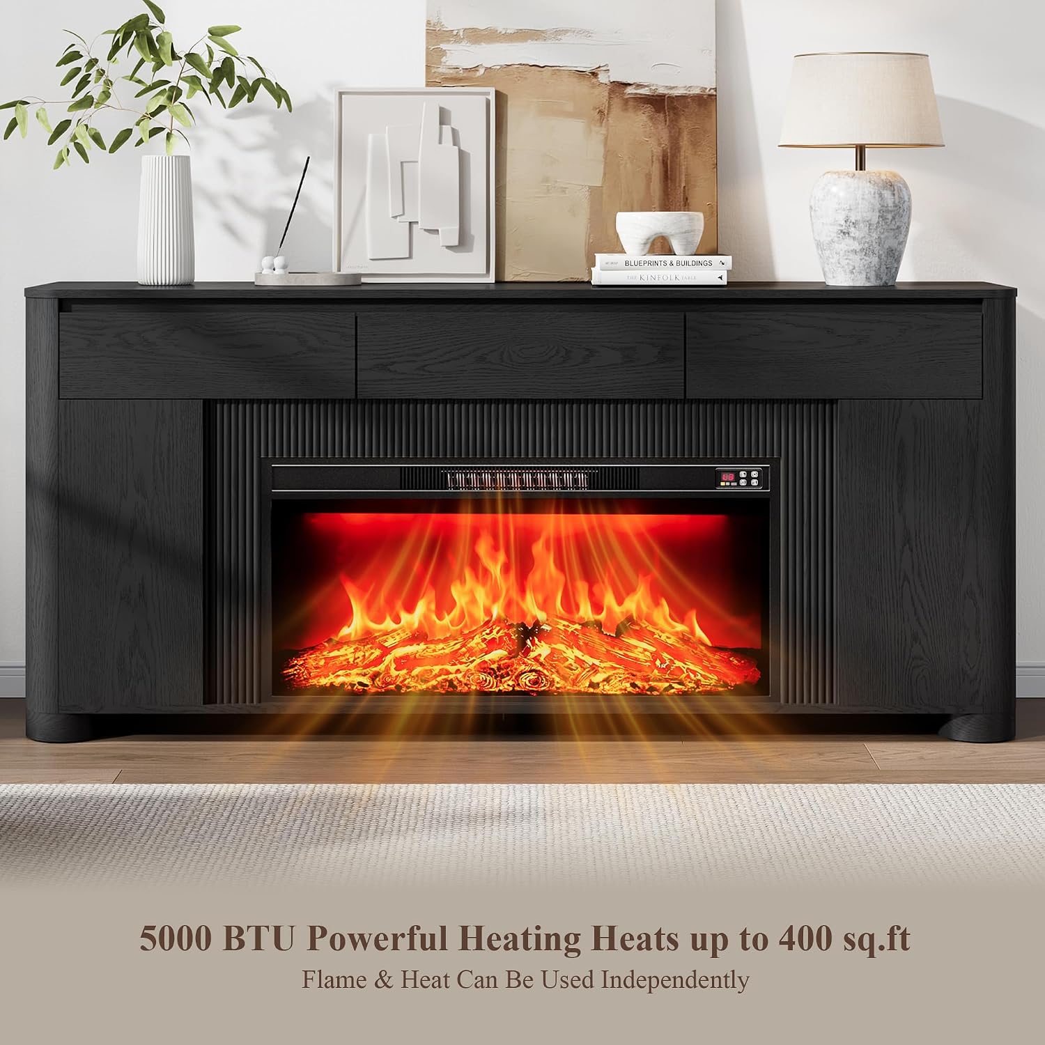 Detalle 2 de Fireplace TV Stand, 70.08-Inch