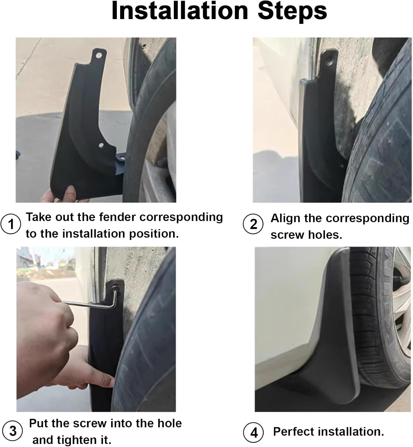 Detalle de ERMWALR Mud Flaps for BMW 5 Series F10 (2011–2016) – Set of 4, No Drilling Required