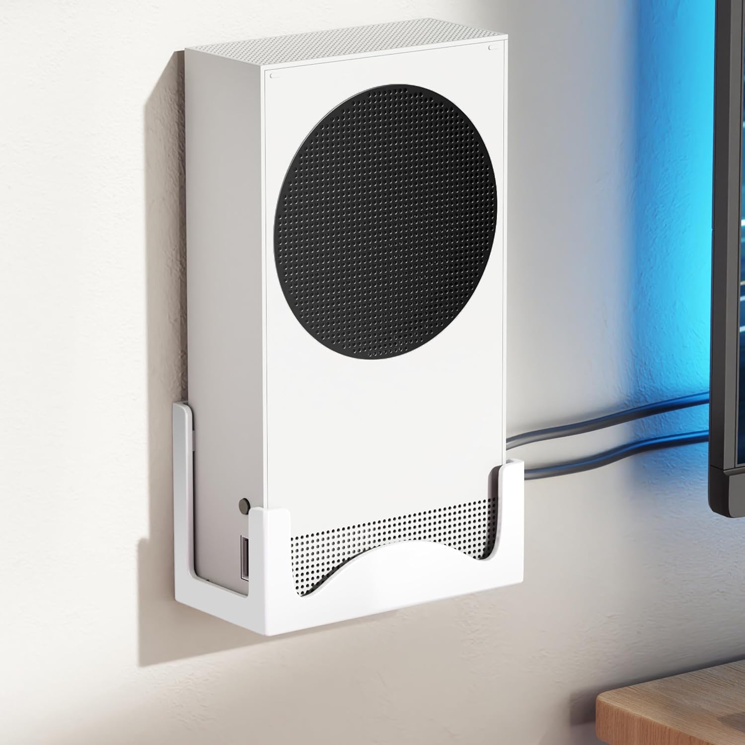 Detalle de Wall Mount for Xbox Series S – Ventilated Metal Console Holder with Silicone Protection
