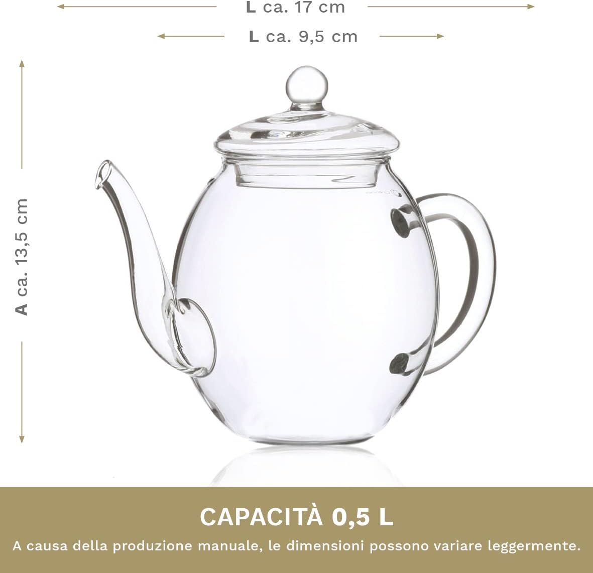 Thumbnail 4 de Creano Set Regalo Fiori di Tè in scatola di legno a cuore con teiera in vetro 500 ml e 6 tè bianco