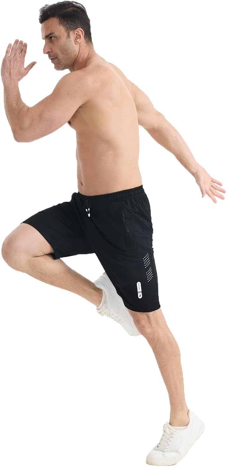 Detalle de FizzPop Mens Shorts with Zip Pockets: Practical Summer Gym and Outdoor Wear