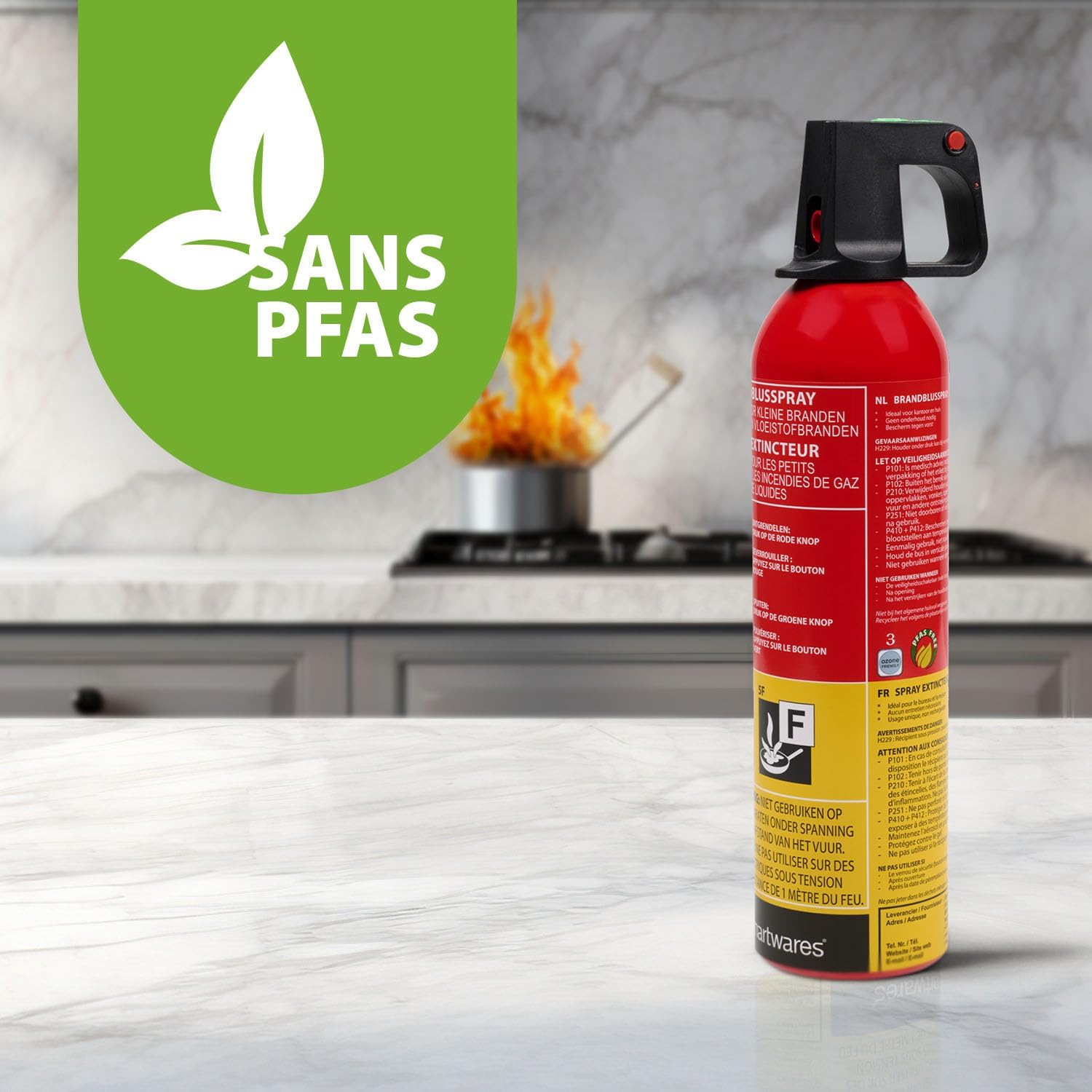 Thumbnail 1 de Smartwares Extincteur Spray FEX-15371 – 750 ml, feux de classe A et F, utilisable au bureau, à la maison ou en cuisine