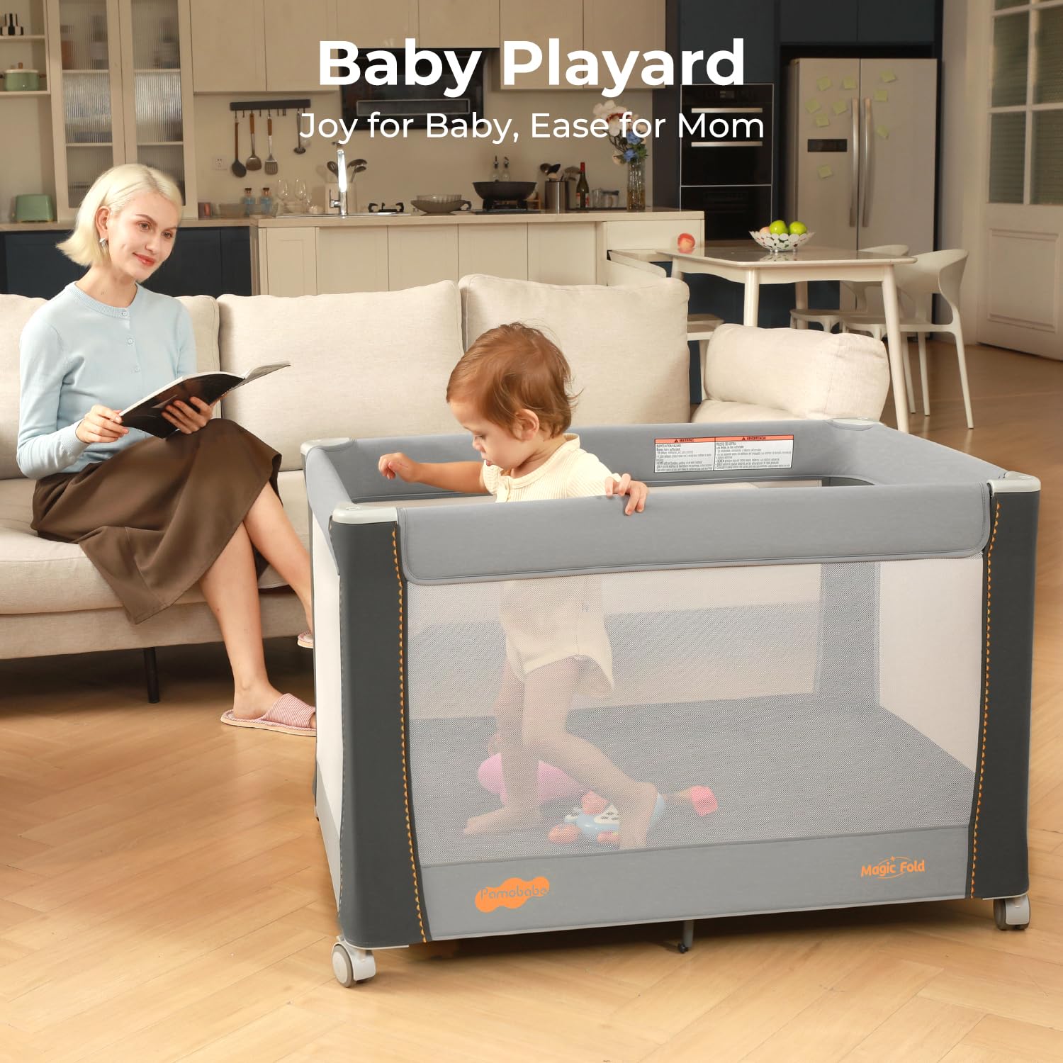 Thumbnail 2 de Pamo Babe Deluxe Pack and Play with Bassinet, Changing Table & One-Step Setup