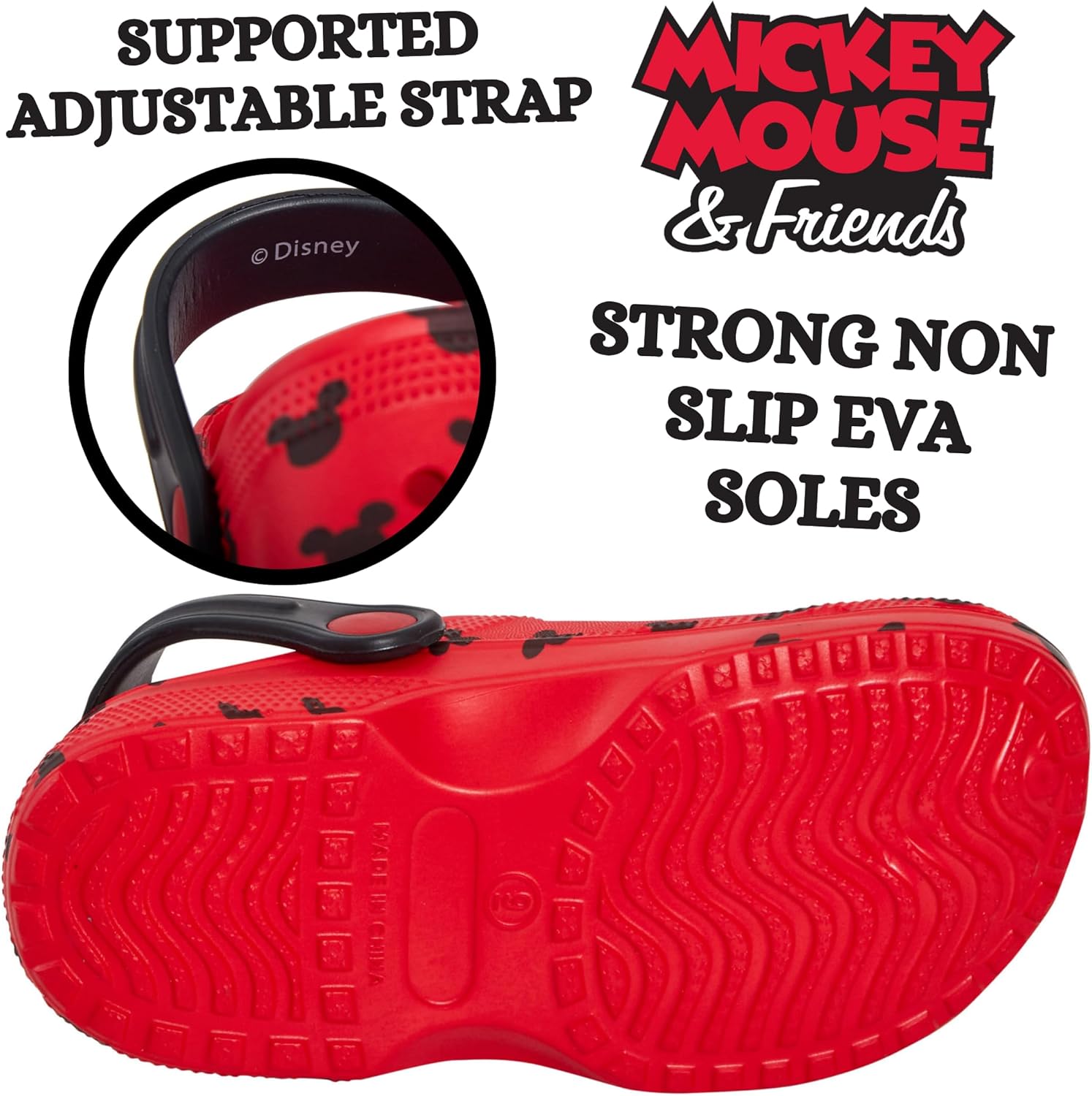 Detalle de Disney Sabots Mickey/Minnie Mouse avec Charms – Sandales d’été pour enfants