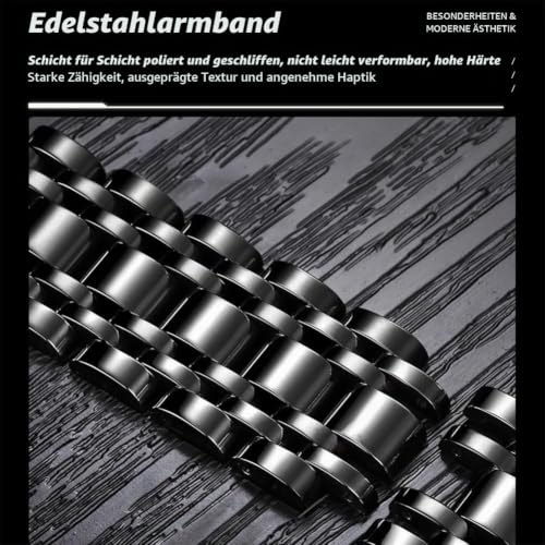 Thumbnail 8 de OLEVS Armbanduhr Herren – Klassisch Schwarz Edelstahl 42 mm, Multifunktionsuhr, 3 Bar Wasserdicht