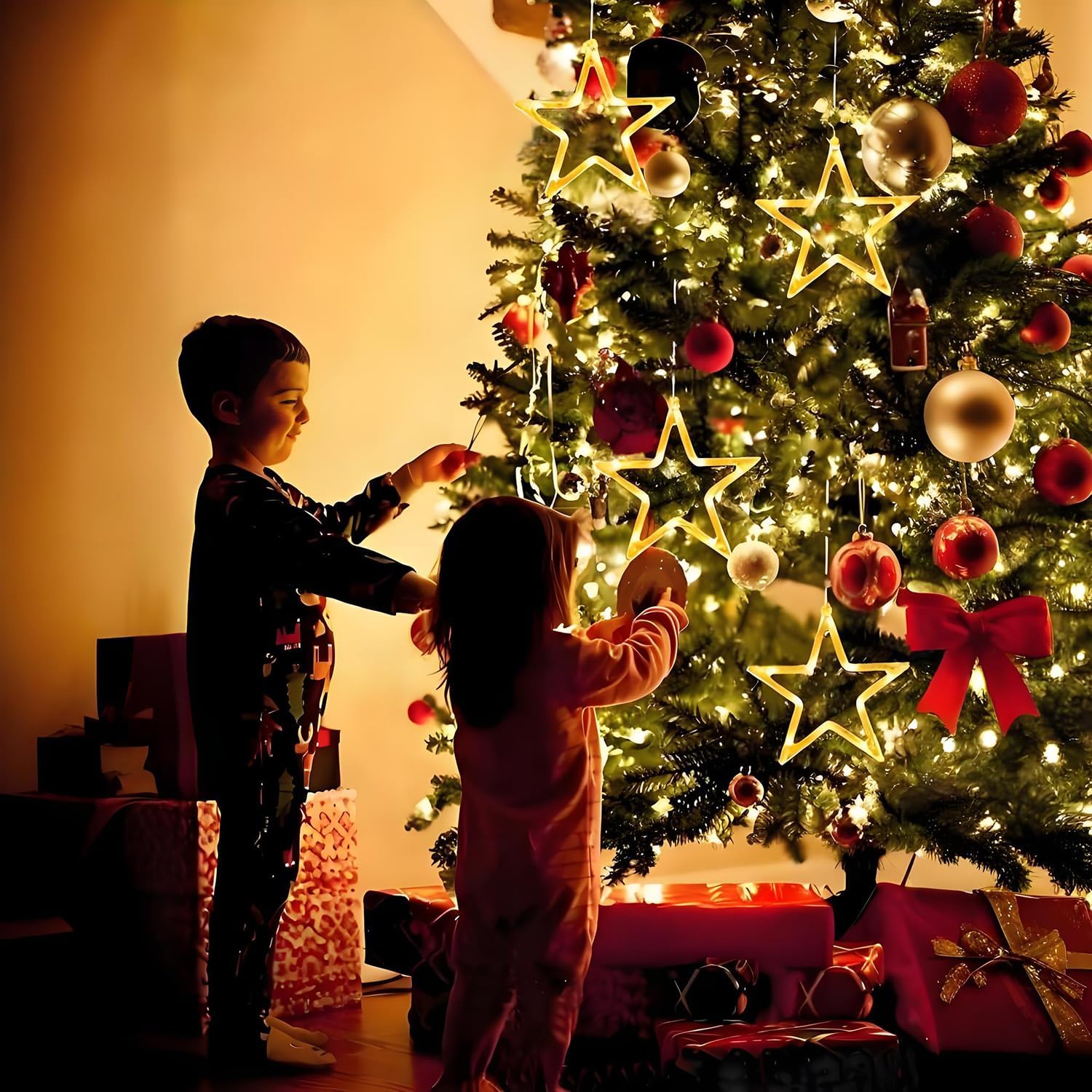 Thumbnail 6 de Anmossi TY-WJX3P kerstverlichting met sterren, 3 stuks, warmwit en timer