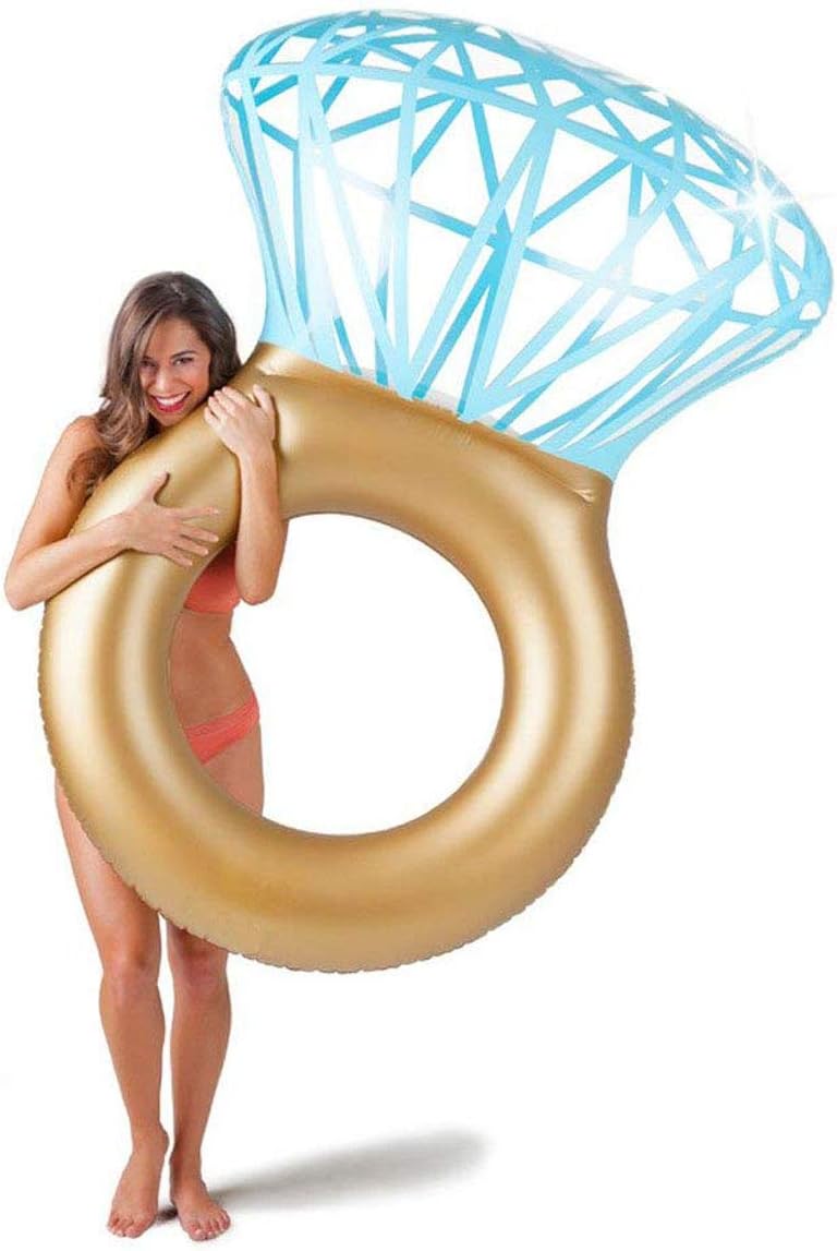 Anneau de natation gonflable en diamant – Bouée de natation comme île de bain romantique en diamant