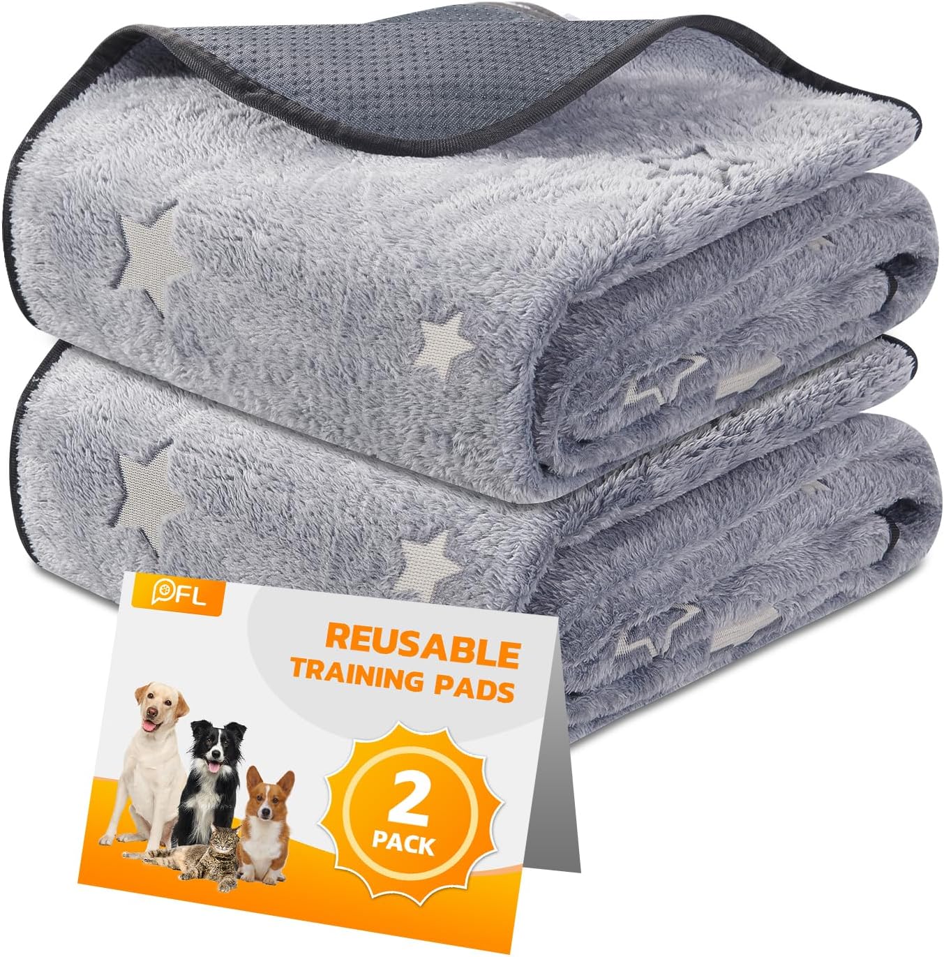 Detalle de Washable Puppy Pads 2-Pack (50x70cm) – Fast Absorption, Waterproof & Non-Slip Training/Whelping Pads