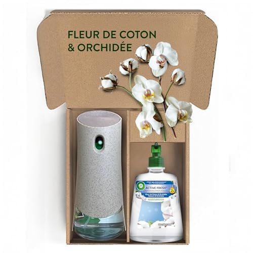 Thumbnail 1 de Air Wick Désodorisant Maison Spray Automatique Sans Gaz Active Fresh – 1 diffuseur + 2 recharges Fleur de Coton et Orchidée