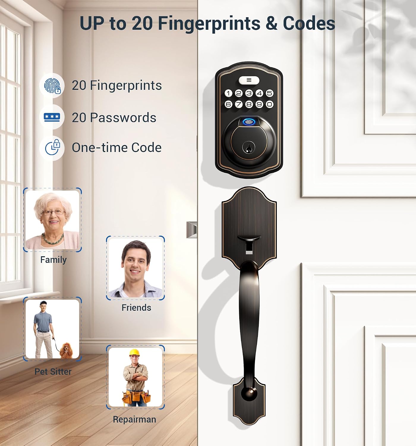 Detalle de Veise Fingerprint Deadbolt Lock KS02D