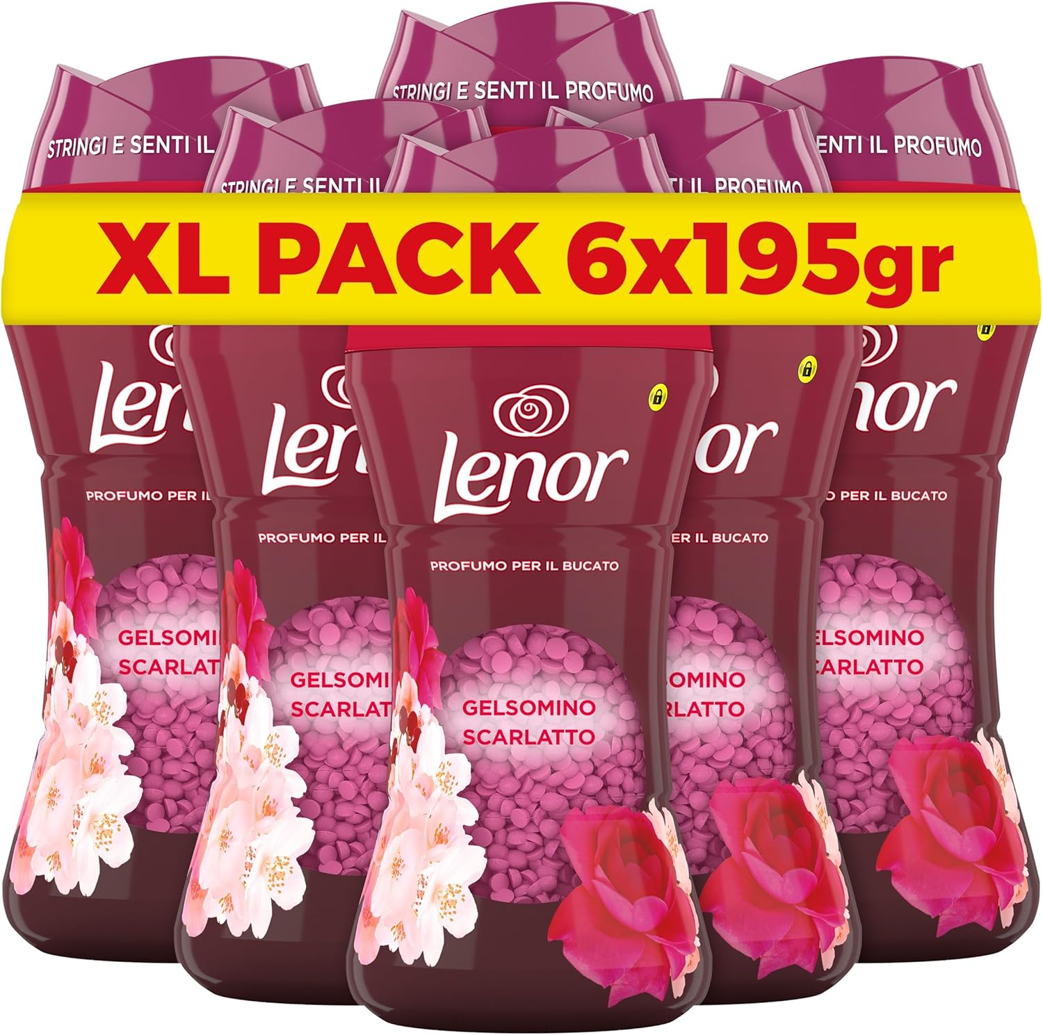 Lenor Profumatore Bucato Perle Profumate Lavatrice Gelsomino Scarlatto – Maxi formato