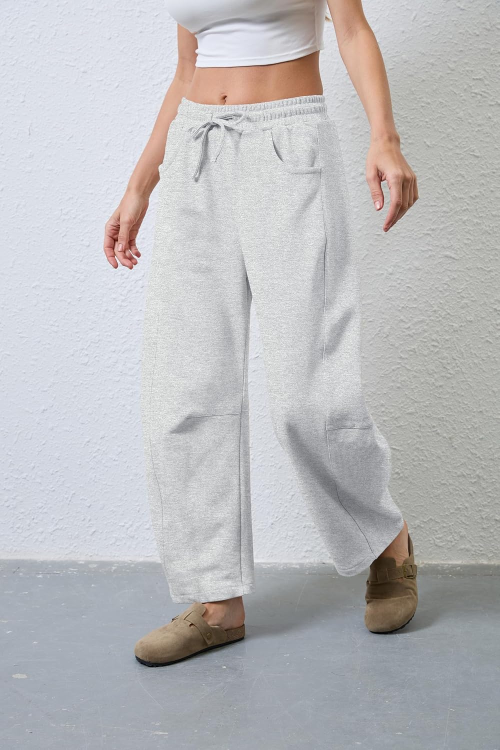 Detalle de SeekMe Barrel Leg Sweatpant Wide Leg Pants