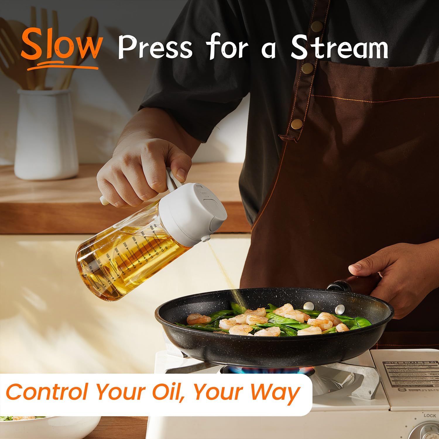 Detalle de TrendPlain 16oz Glass Olive Oil Sprayer for Cooking