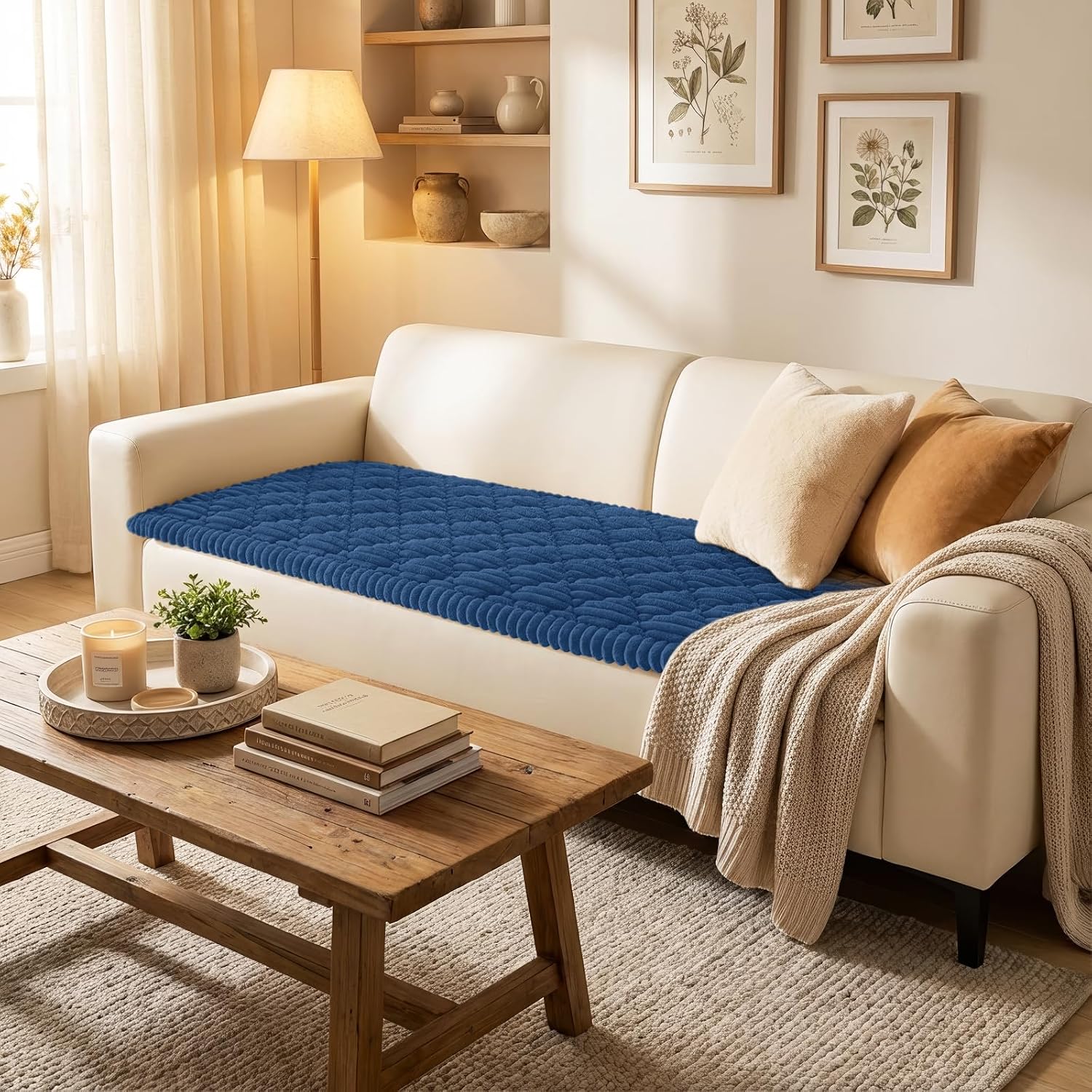 Detalle de Smiry Pet Couch Covers for Dogs (Washable, Non-Slip, Navy 27.6" x 88")