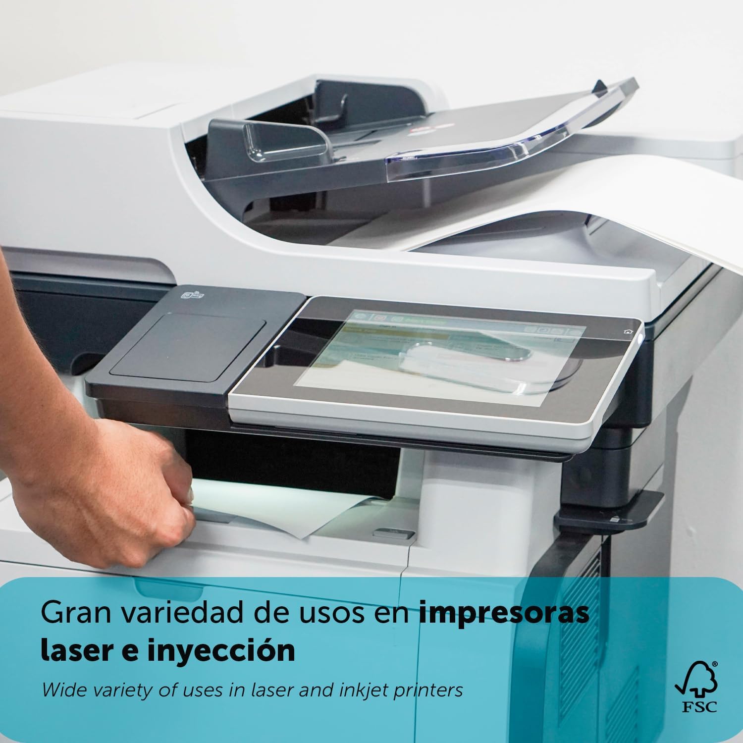 Detalle 2 de Fogli A4 120 g, 200 fogli – Carta multiuso per stampante (laser, inkjet, fotocopiatrice, fax)