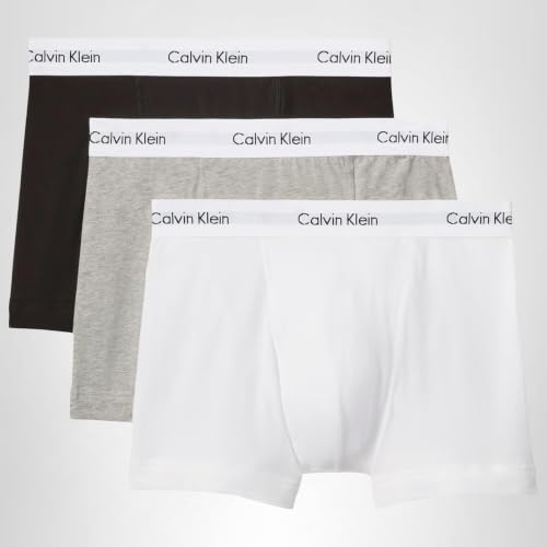 Thumbnail 7 de Calvin Klein Herren 3er Pack Boxershorts Trunks Unterwäsche Mehrfarbig (Black/White/Grey Heather), Größe L