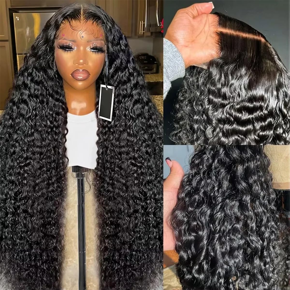 Detalle 2 de Noxlouis 34 Inch Deep Wave Wig 💇♀