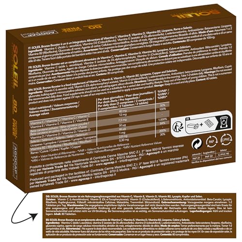 Detalle 2 de Acelerador Bronceado Soleil de Agocap Pharma — 80 tabletas con betacaroteno, cobre, selenio y vitaminas