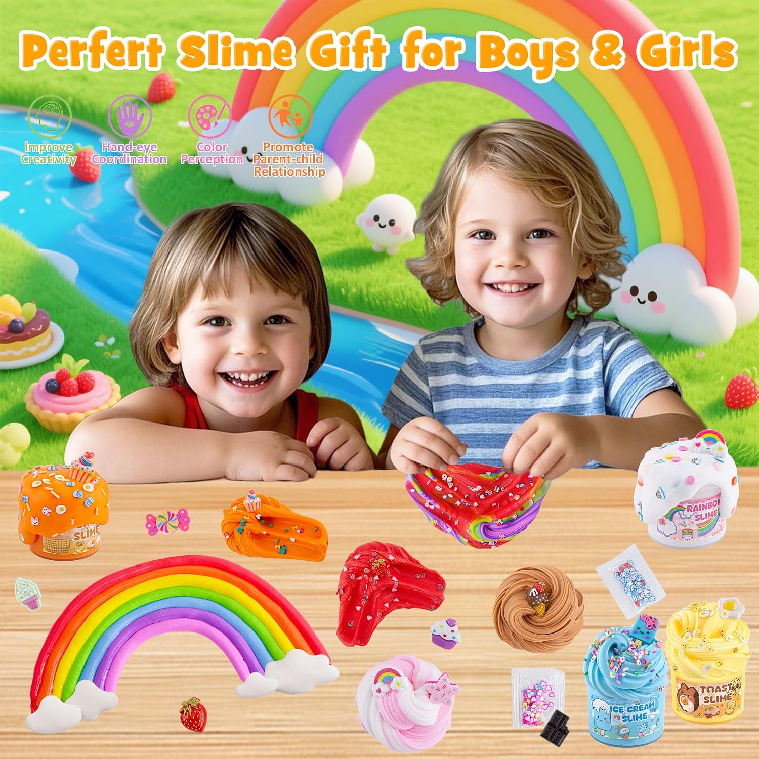 Thumbnail 6 de 18 Pack Butter Cloud Slime Kit for Kids (18 Colors + Add-Ins) — Slime Party Favors for Ages 8–12