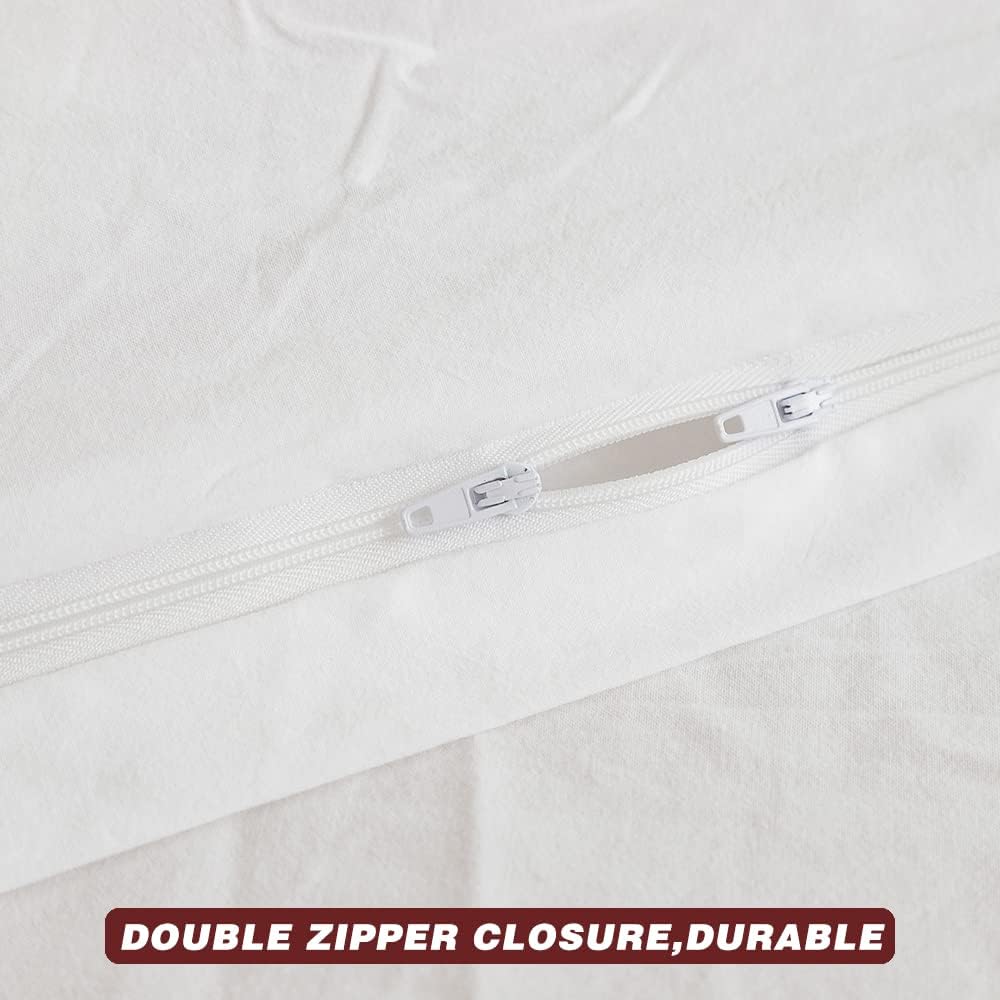 Detalle de FACE TWO FACE Bedding Two-Face Duvet Cover Set (3-Piece) in Washed Cotton, Queen, White