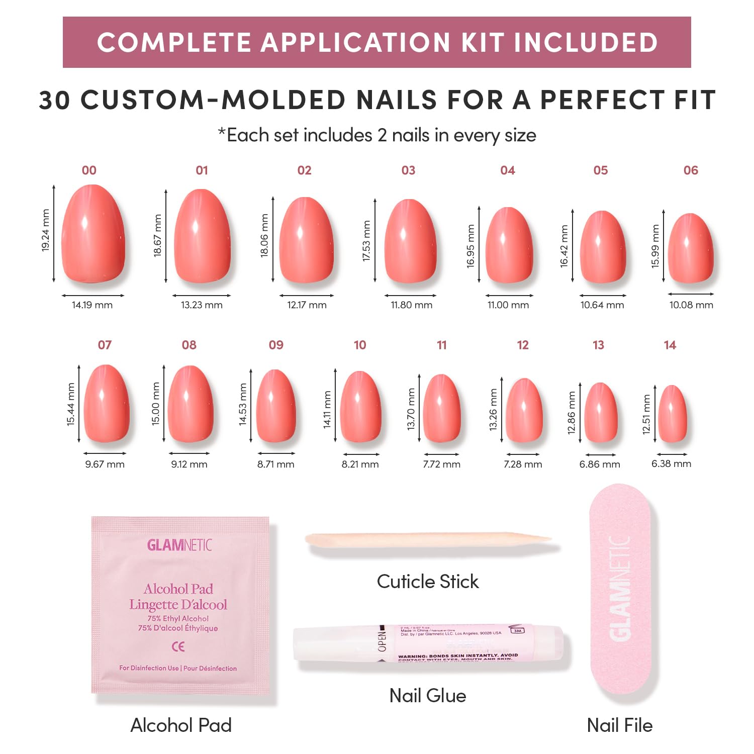 Thumbnail 3 de Glamnetic Press On Nails - Lush Coral (Short Oval) – A Bright, Glossy Coral for Quick Glam