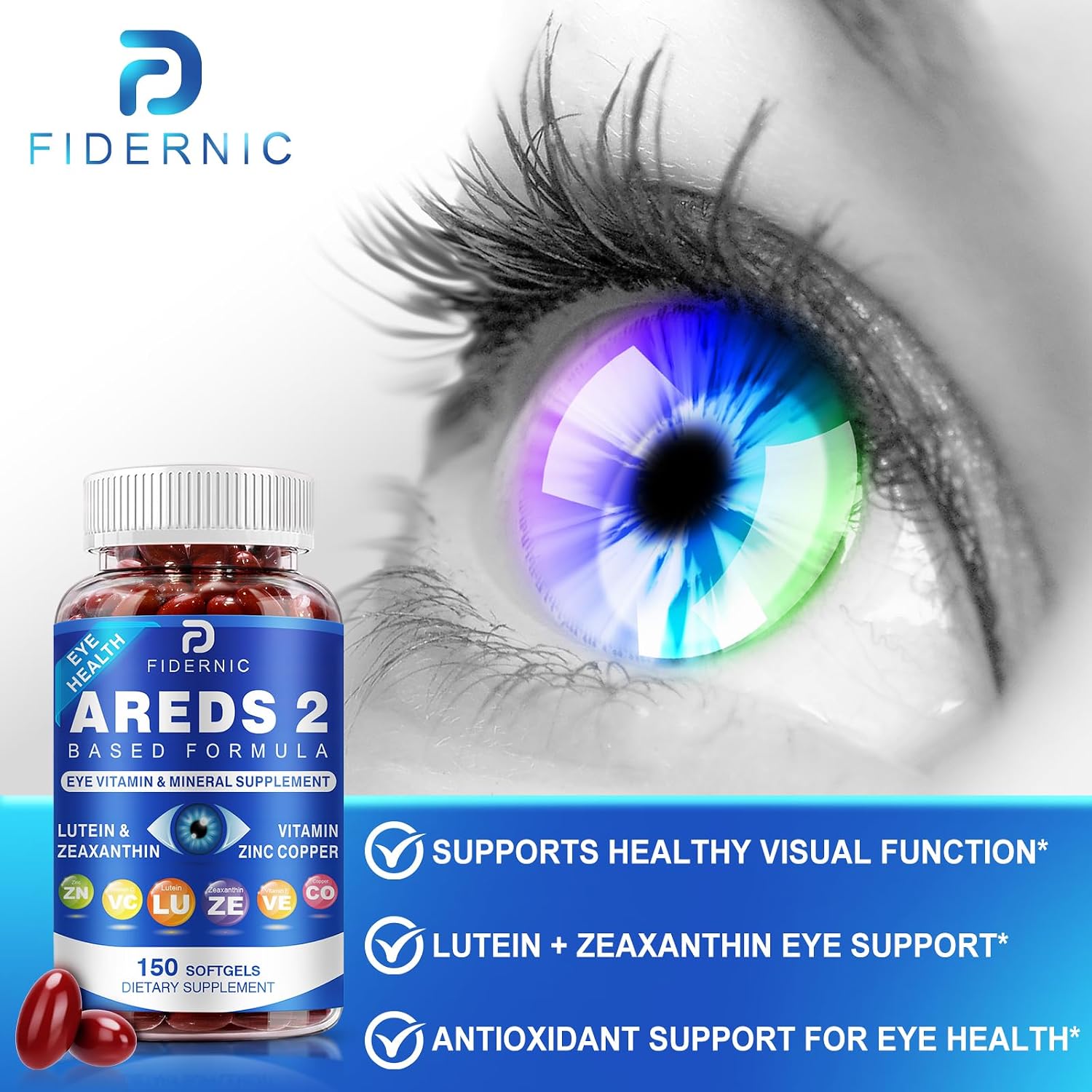Thumbnail 6 de FIDERNIC AREDS 2 Eye Vitamin & Mineral Supplement, 150 Softgels