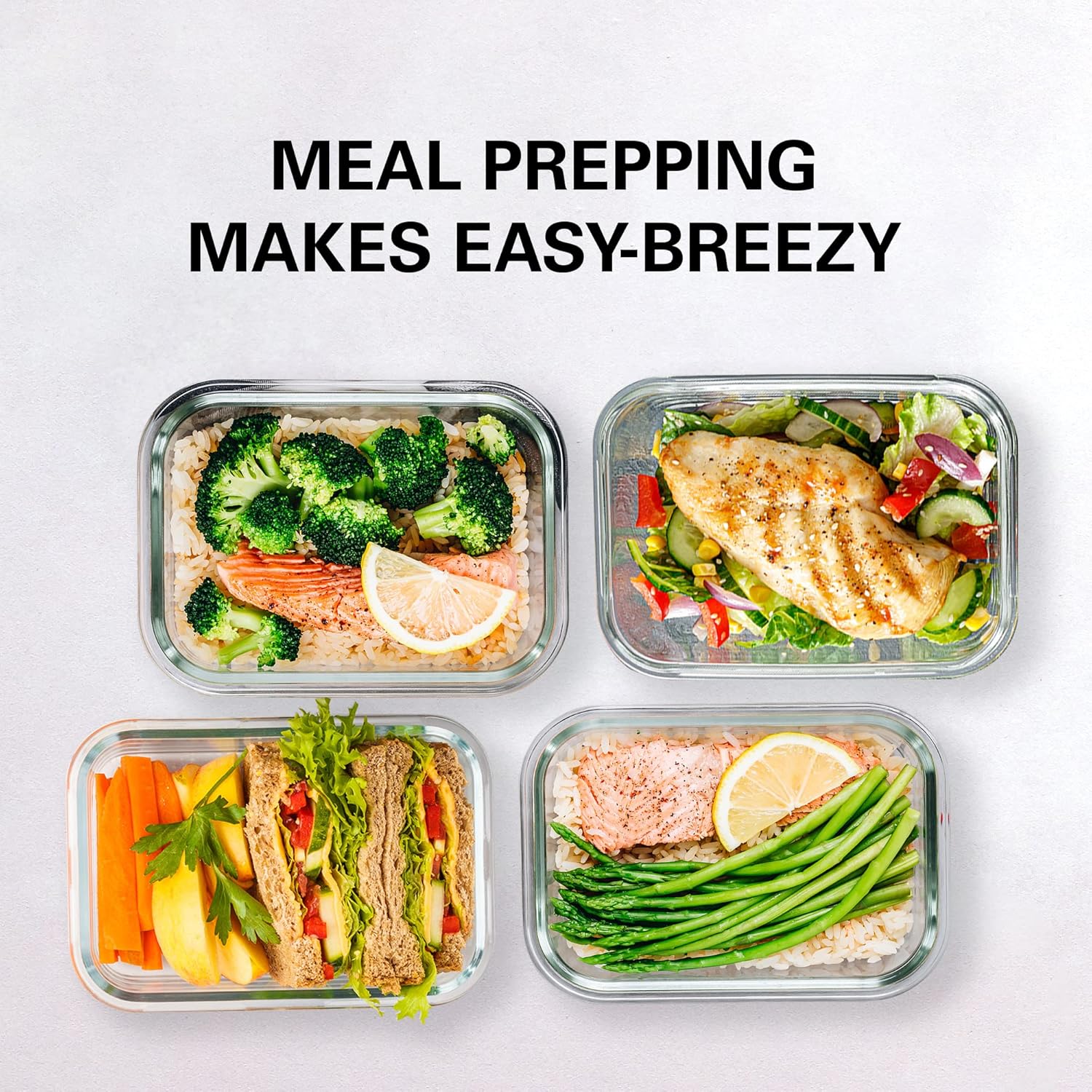 Thumbnail 5 de Razab 16-Pc 30 Oz Glass Meal Prep Containers ⚡