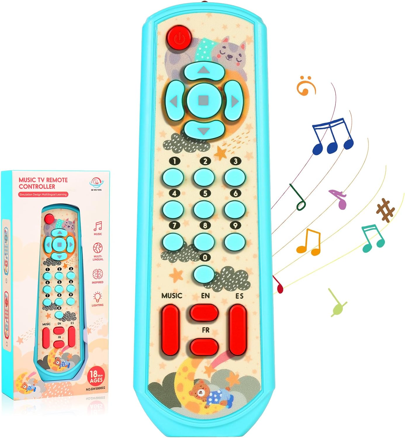 Detalle de Aolso Toy Remote Control: Educational Baby TV Style Toy for 6–18 Months to 3 Years