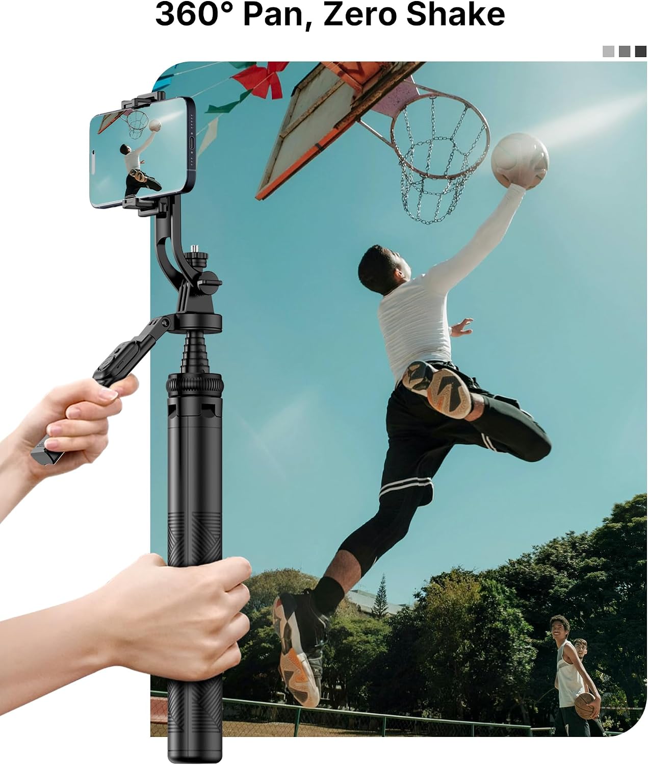 Detalle de Vlogara C18 71-Inch Phone Tripod with Remote and Anti-Slip Quadrapod Base