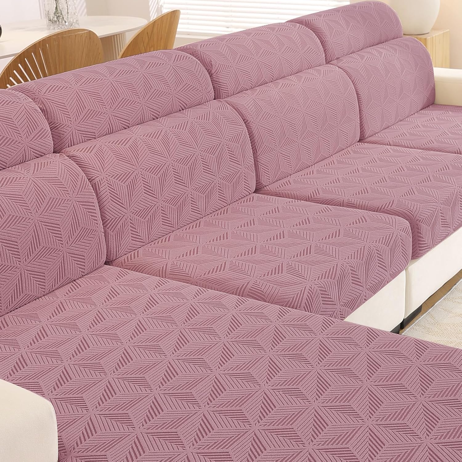 Detalle de Ystyle copricuscini divano elasticizzato universali con protezione antigraffio (2 posti) rosa
