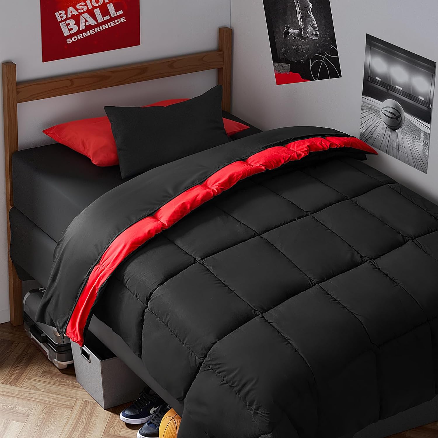 Thumbnail 1 de Anluoer Twin XL Comforter Set (5 Pieces) – Black Bed in a Bag