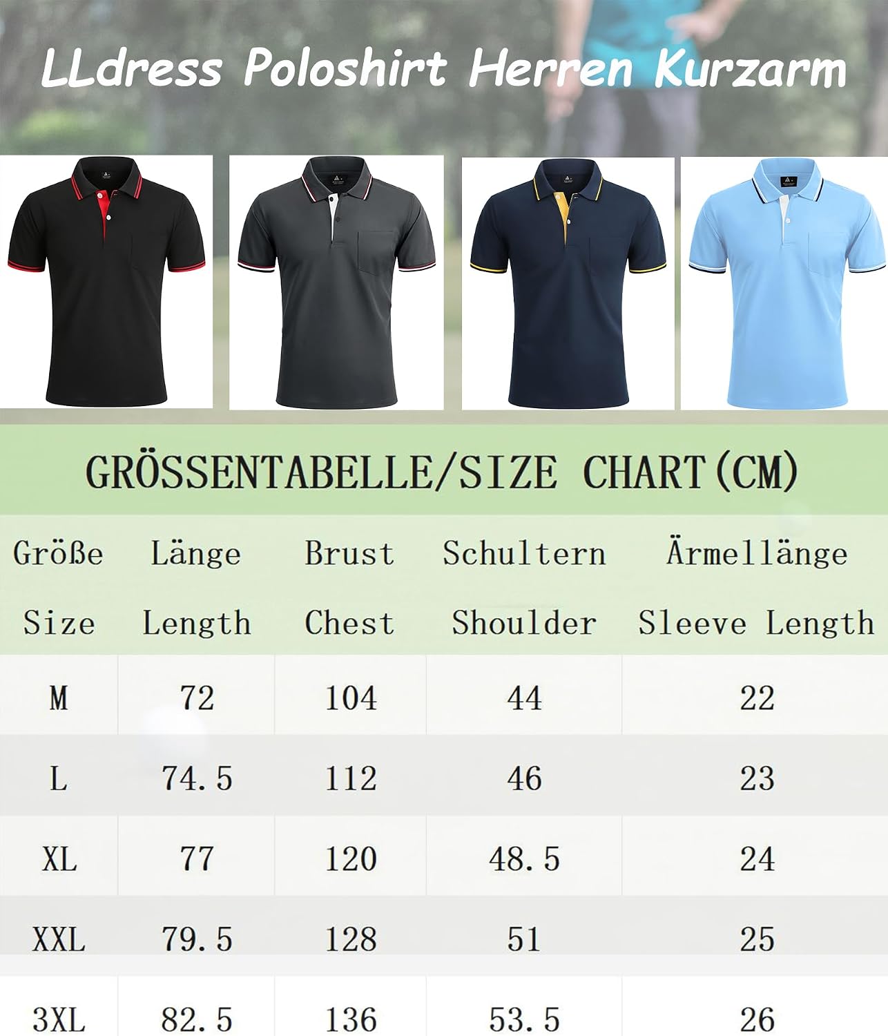 Thumbnail 6 de LLdress 3-pack herenpoloshirts met korte mouw, sneldrogend en ademend