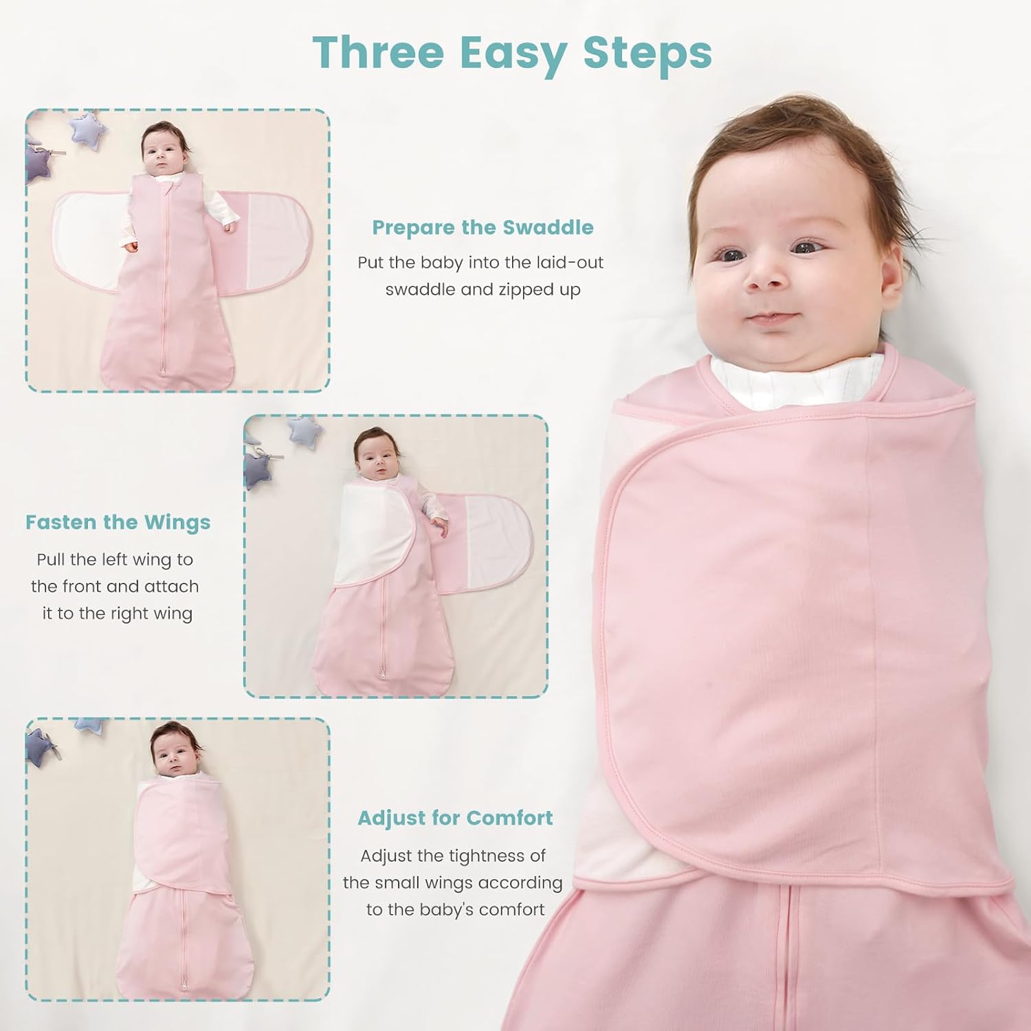 Detalle de LILBESTIE Baby Sleeping Swaddle Bag 1.0 Tog 3-in-1: A Thoughtful 0–12 Month Swaddle for Peaceful Nights