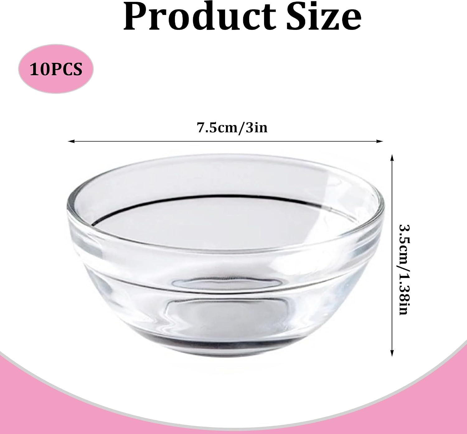 Thumbnail 1 de 10 Pack Mini Glass Bowls, 75ml Round Clear Glass Serving Bowls