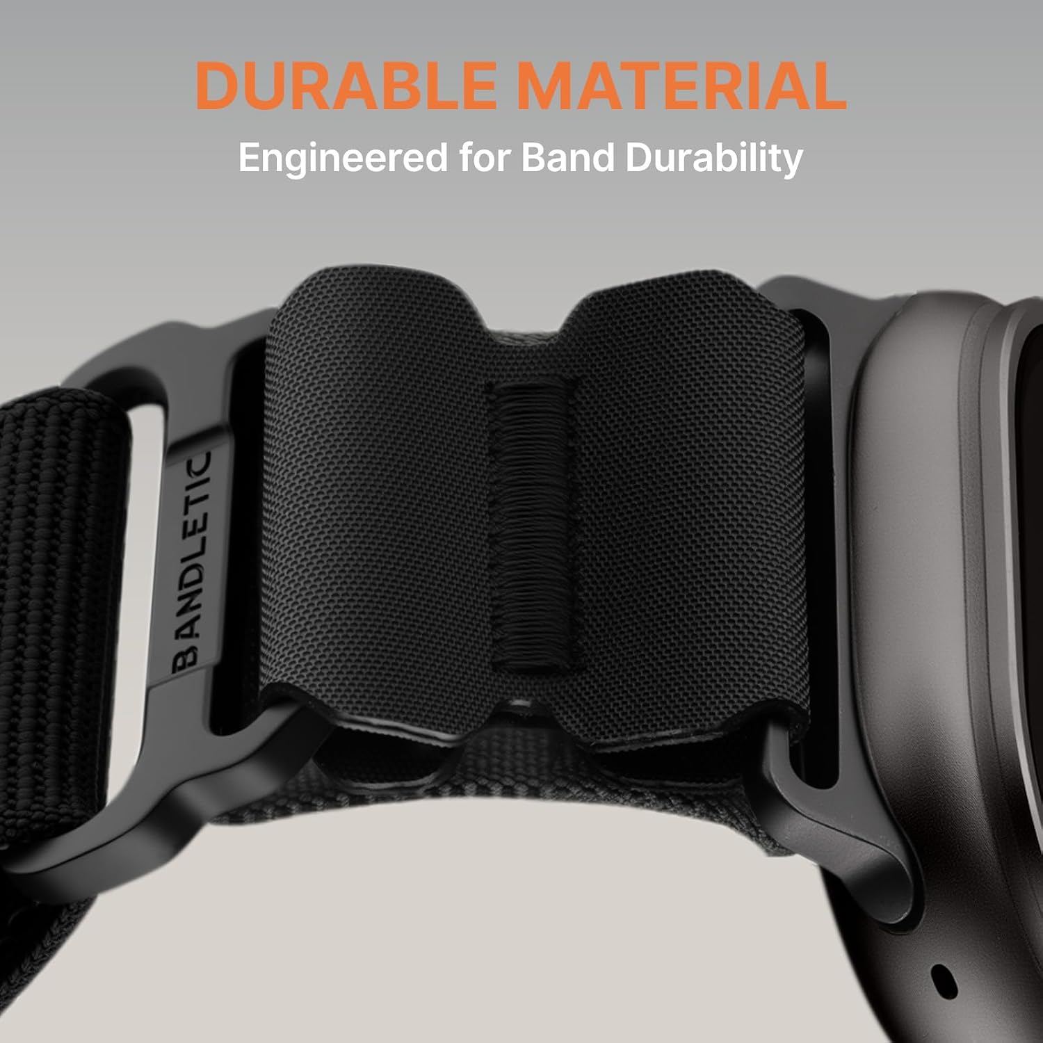 Detalle de Bandletic nylon strap for Apple Watch 49mm
