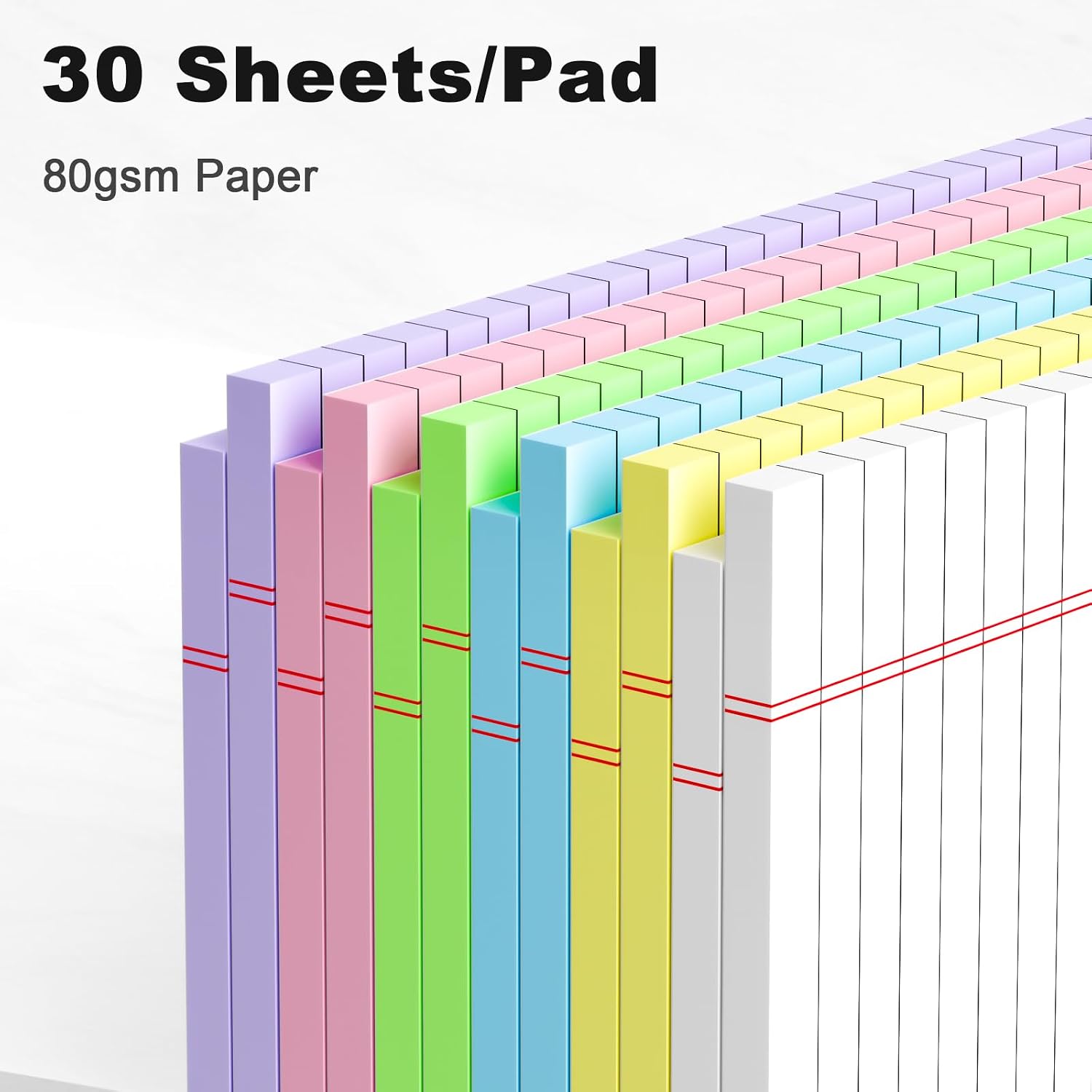 Detalle de AILZFEI 5 x 8-Inch College-Ruled Legal Pads, 12-Pack, Multicolor
