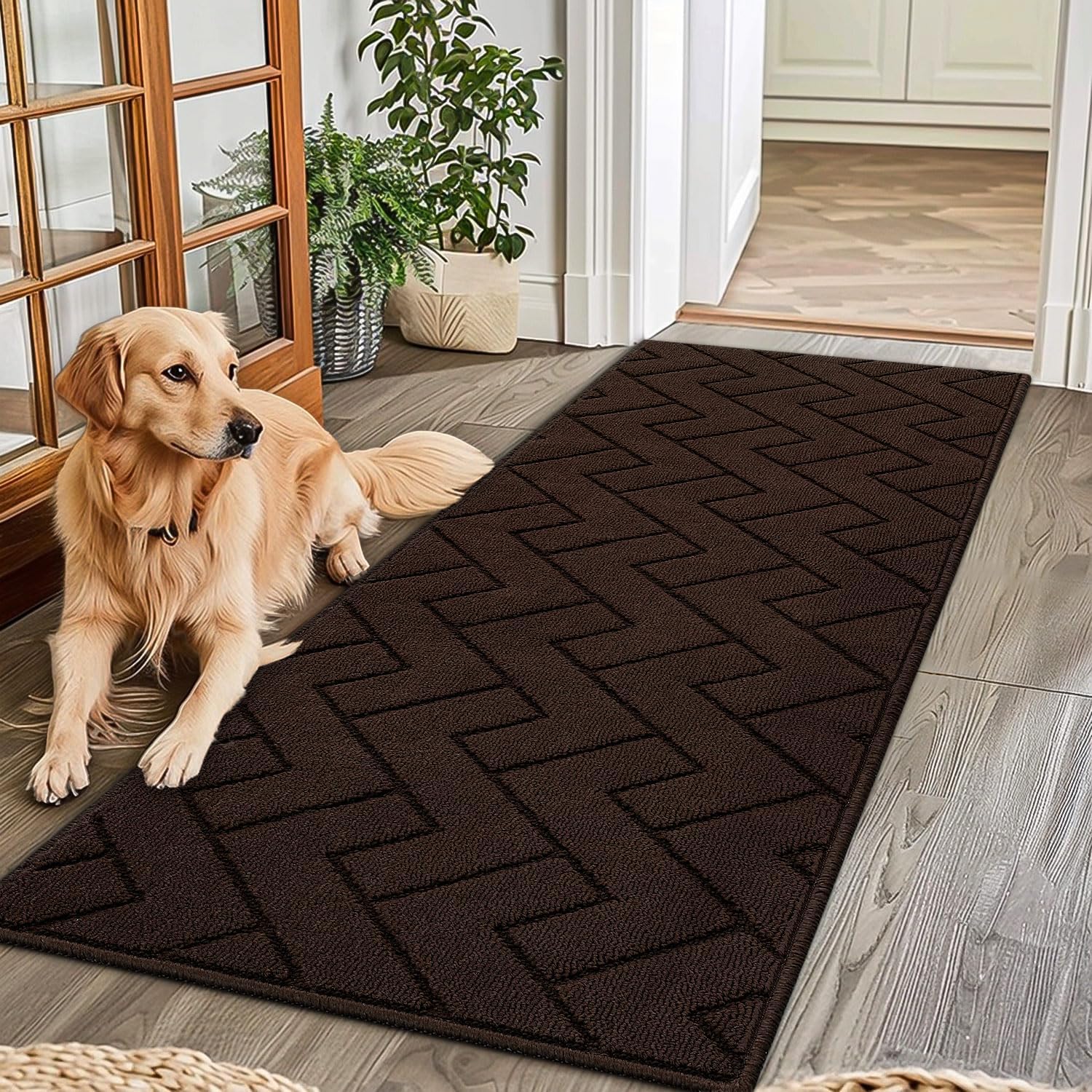 Biscpro Teppich Läufer 60 x 180 cm – waschbarer, rutschhemmender Schmutzfang für Flur, Küche & Büro