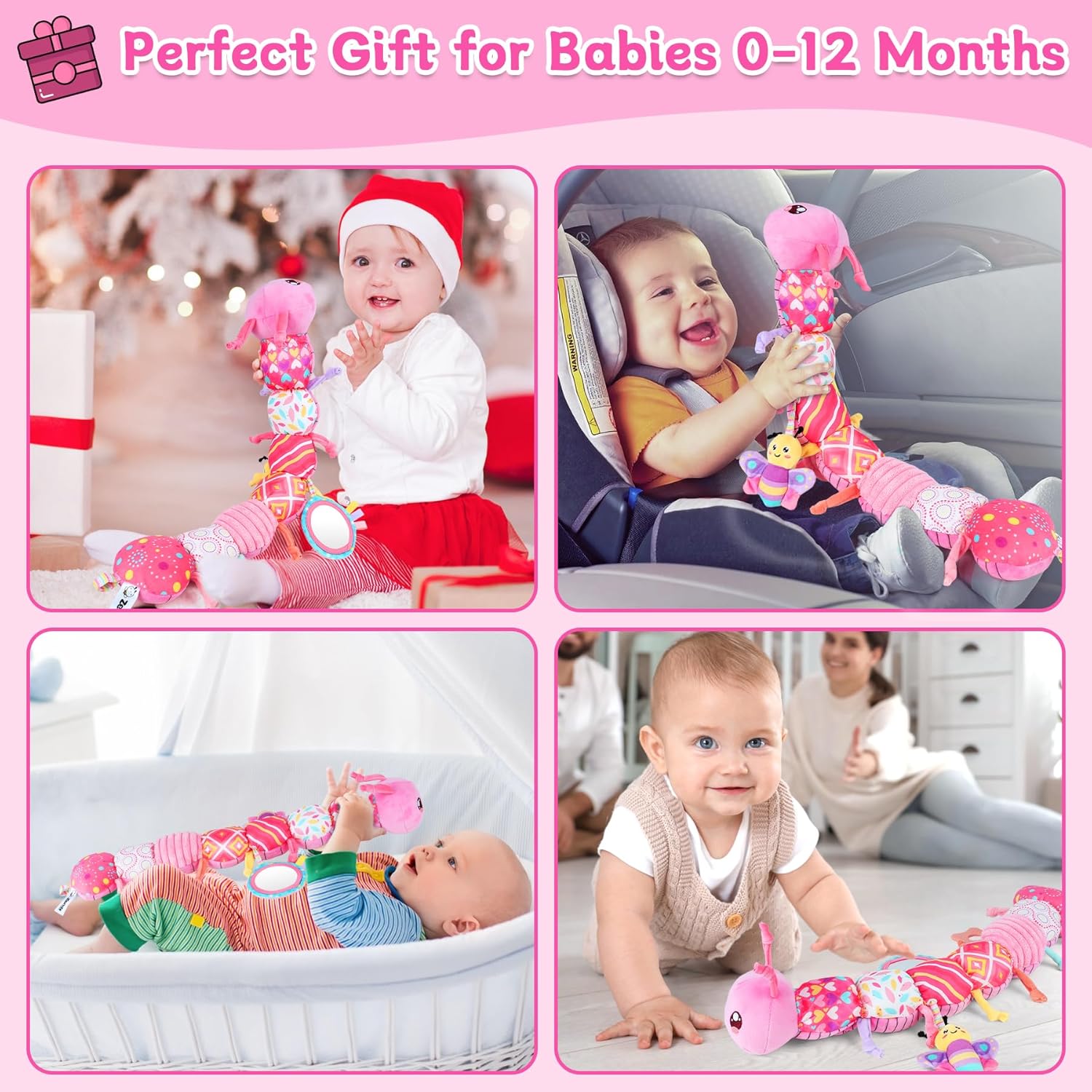 Thumbnail 6 de Baby Girls Toys 6-12 Months: 6-in-1 Infant Sensory Music Caterpillar Toy